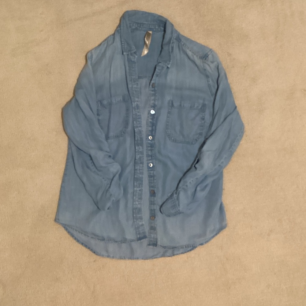 Liverpool Jeans Company Light Blue Casual Button Down Shirt